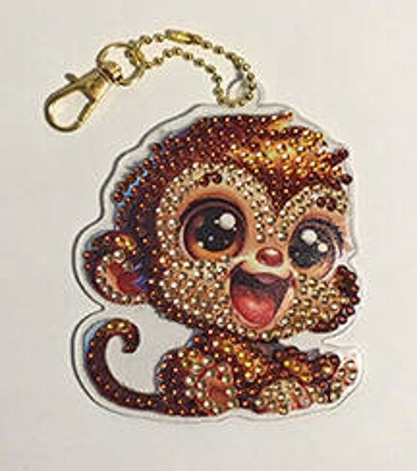 Diamond Dot Monkey Key Chain