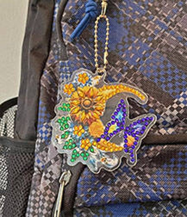 Diamond Dot Moon1 Key Chain