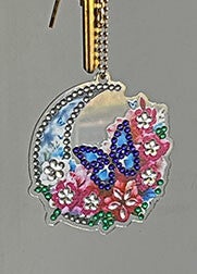 Diamond Dot Moon3 Key Chain