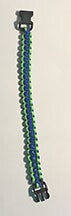 14. Neon Green and Dark Blue Paracord Bracelet
