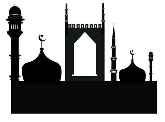 Bügelbild Silhouette Moschee Schwarz  ca. 20x26 cm