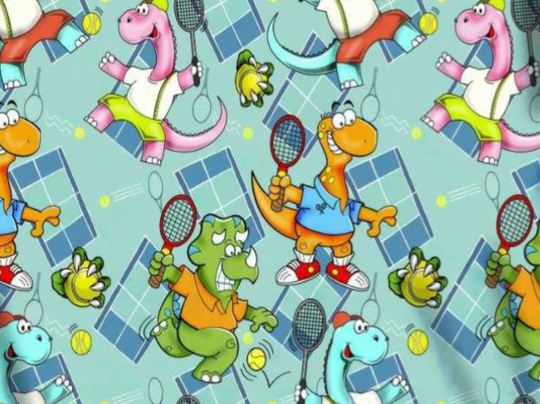 50x170 Jersey Tennis Sport Dinos Fun Dinosauria Meterware