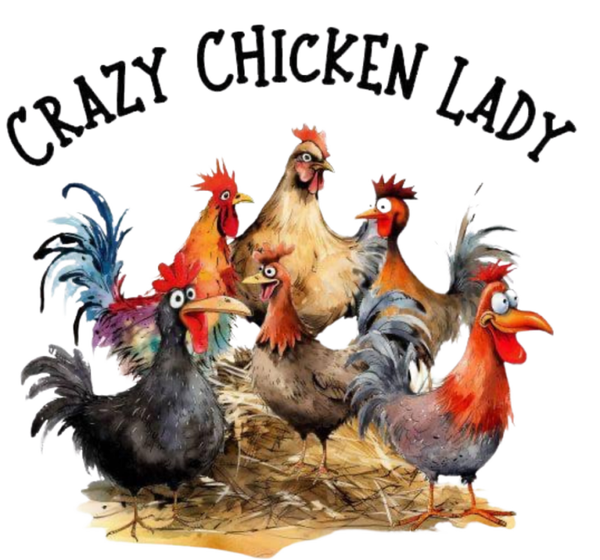 Bügelbild Crazy Chicken Lady ca. 23x25 cm