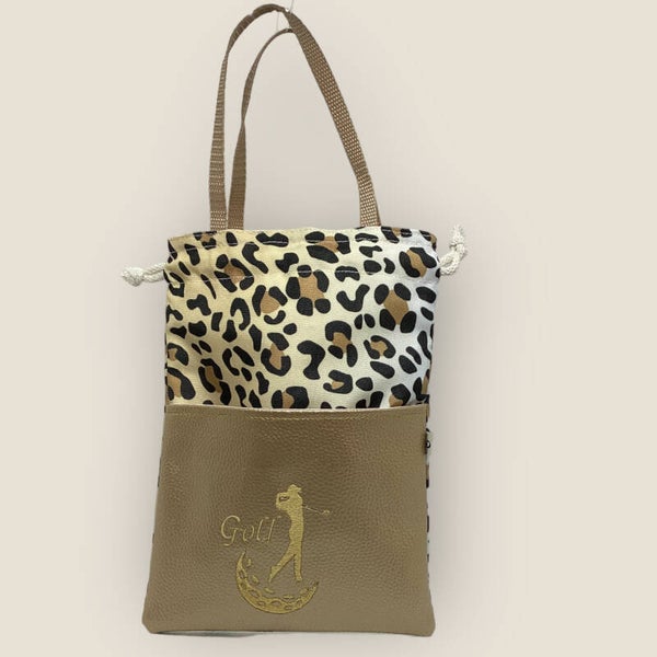 Goodiebag Golfbag Golf Leo Gold   Make-Up Allzwecktasche  Eigenproduktion Tasche für den Golfplatz