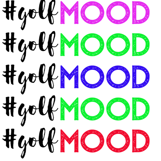 Bügelbild #golfmood  Schriftzug ca. 22,5 x5 cm