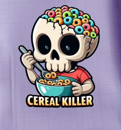 Bügelbild Cerial Killer Skull Frühstückflocken  in 2 Großen