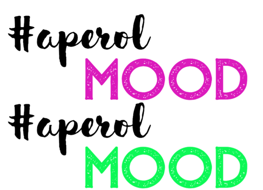 Bügelbild #aperolmood  Schriftzug ca. 21 x7 cm