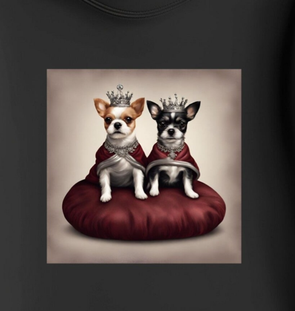 Bügelbild Königliche Chihuahua Hunde mit Krone ca. 18x18 cm