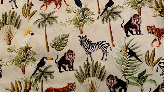 JERSEY Digitaldruck - Exotische Tierwelt  Dchungel Zoo 50*160 cm