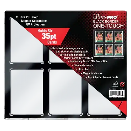 35PT 6-kaart zwarte rand uv one - touch magnetische houder