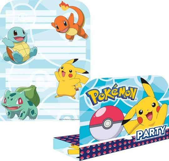 Pokémon Uitnodigingen 21,5cm 8st