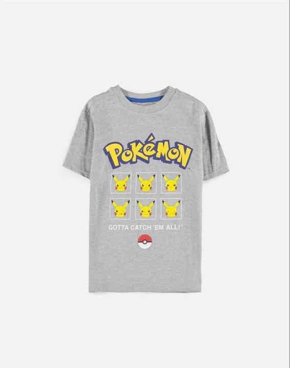 Pokémon Kinder Tshirt -Kids 146/152 Pika Grijs