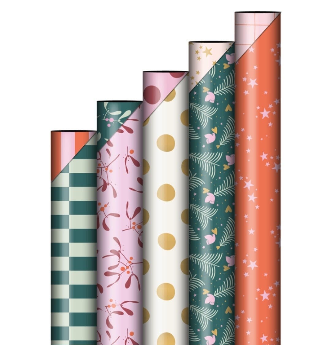 Kerst inpakpapier pakket colorful christmas