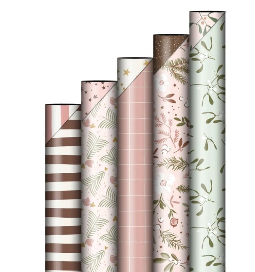 Kerst inpakpapier pakket calm base