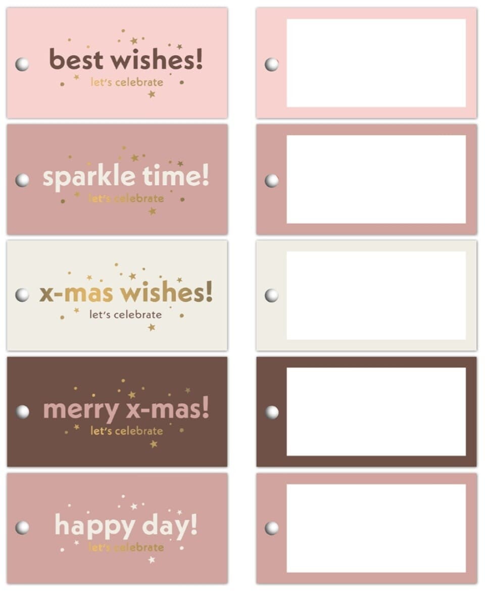 Kerstlabels 5 stuks calm base