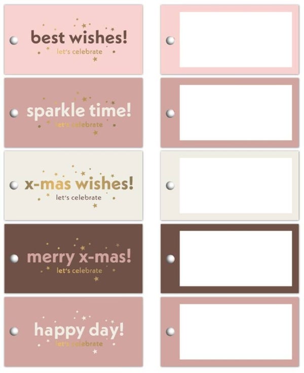 Kerstlabels 5 stuks calm base