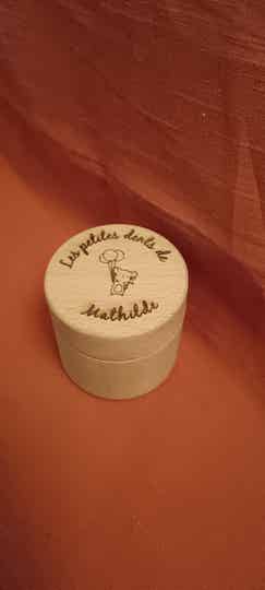 LAUBLUST Boîte à Dents De Lait En Bois Avec Couvercle - Design Dent Souriante - Souvenir Enfance