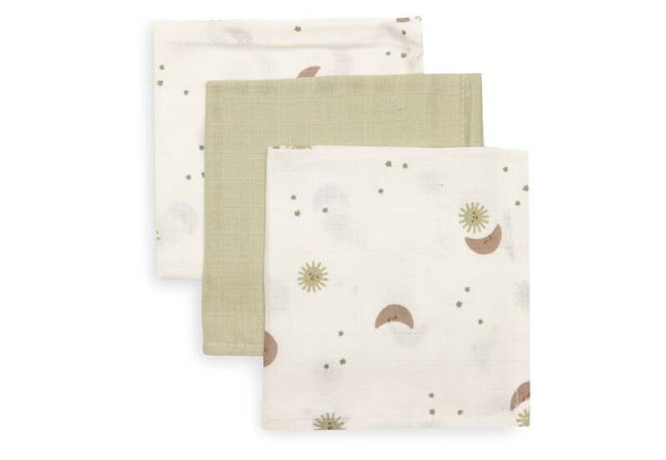 Jollein Hydrofiele Monddoekjes Over the Moon 31x31 cm 3 Stuks