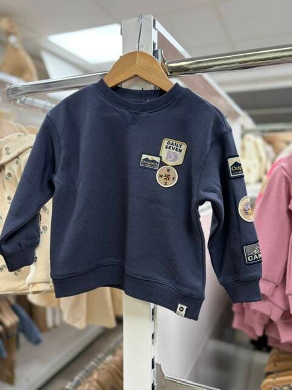 Daily 7 sweater donkerblauw