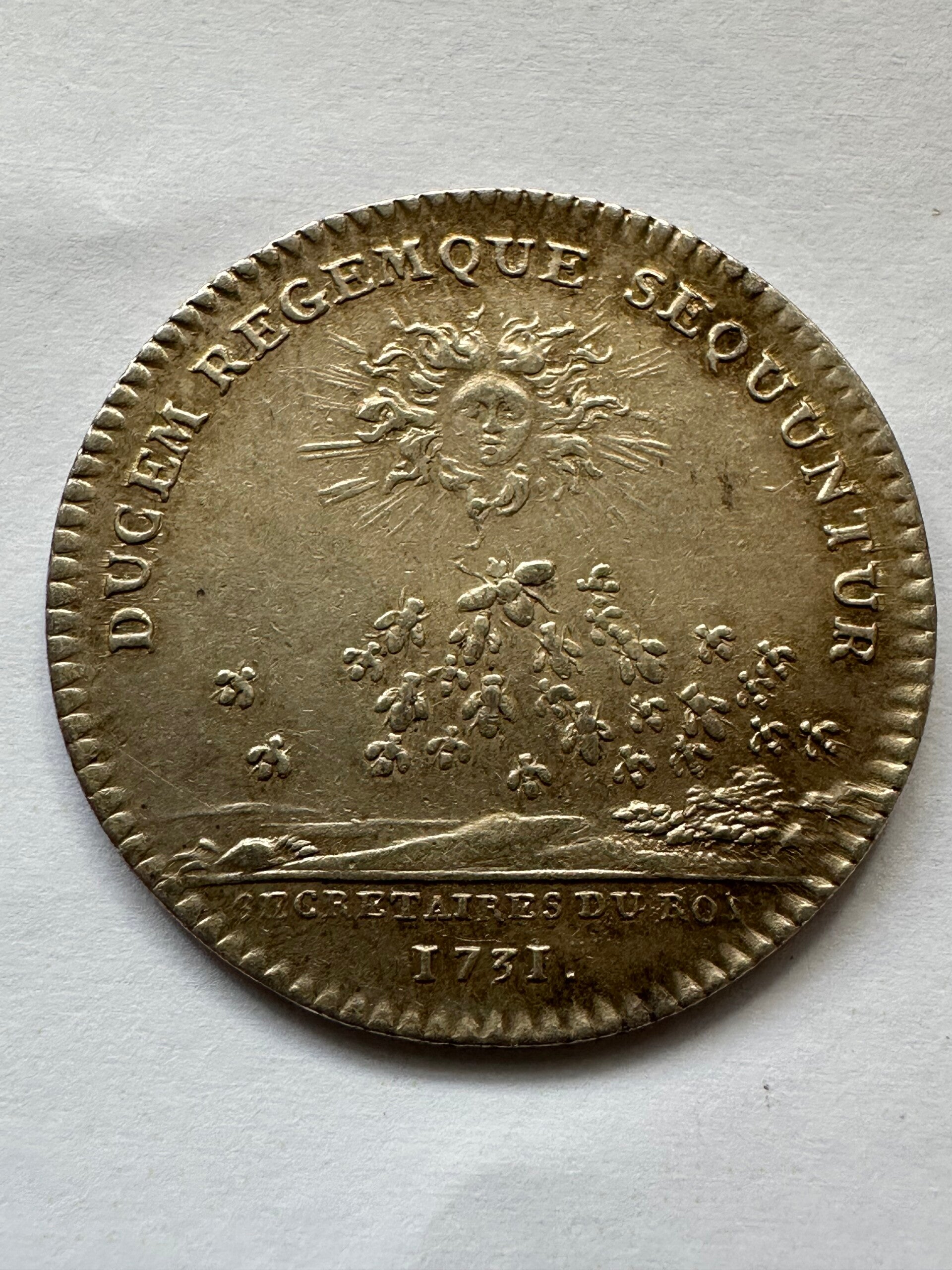 1731 JETON ARGENT LOUIS XV Grand Conseil — Compagnie des Secrétaires du Roi, Maison et Couronne de France