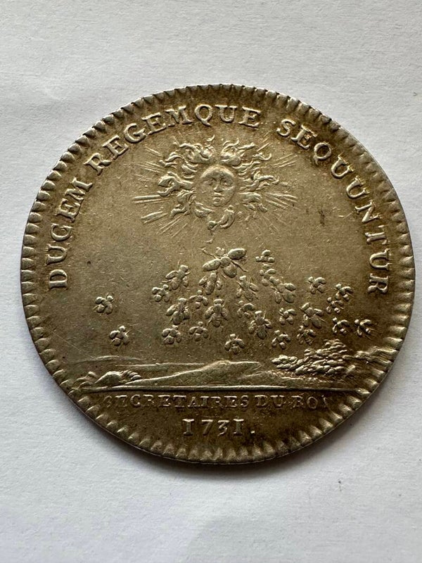 1731 JETON ARGENT LOUIS XV Grand Conseil — Compagnie des Secrétaires du Roi, Maison et Couronne de France
