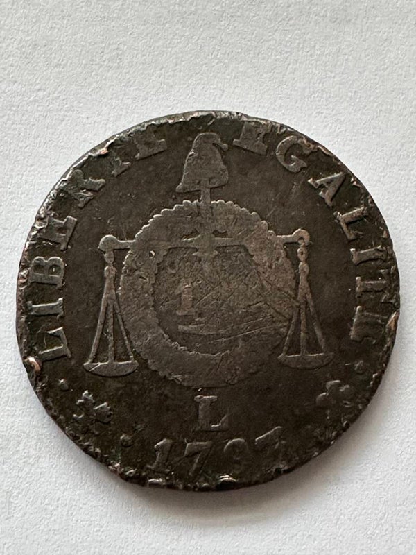 1793 / An II Sol dit « à la table de la Loi » (ou Sol aux balances) BAYONNE