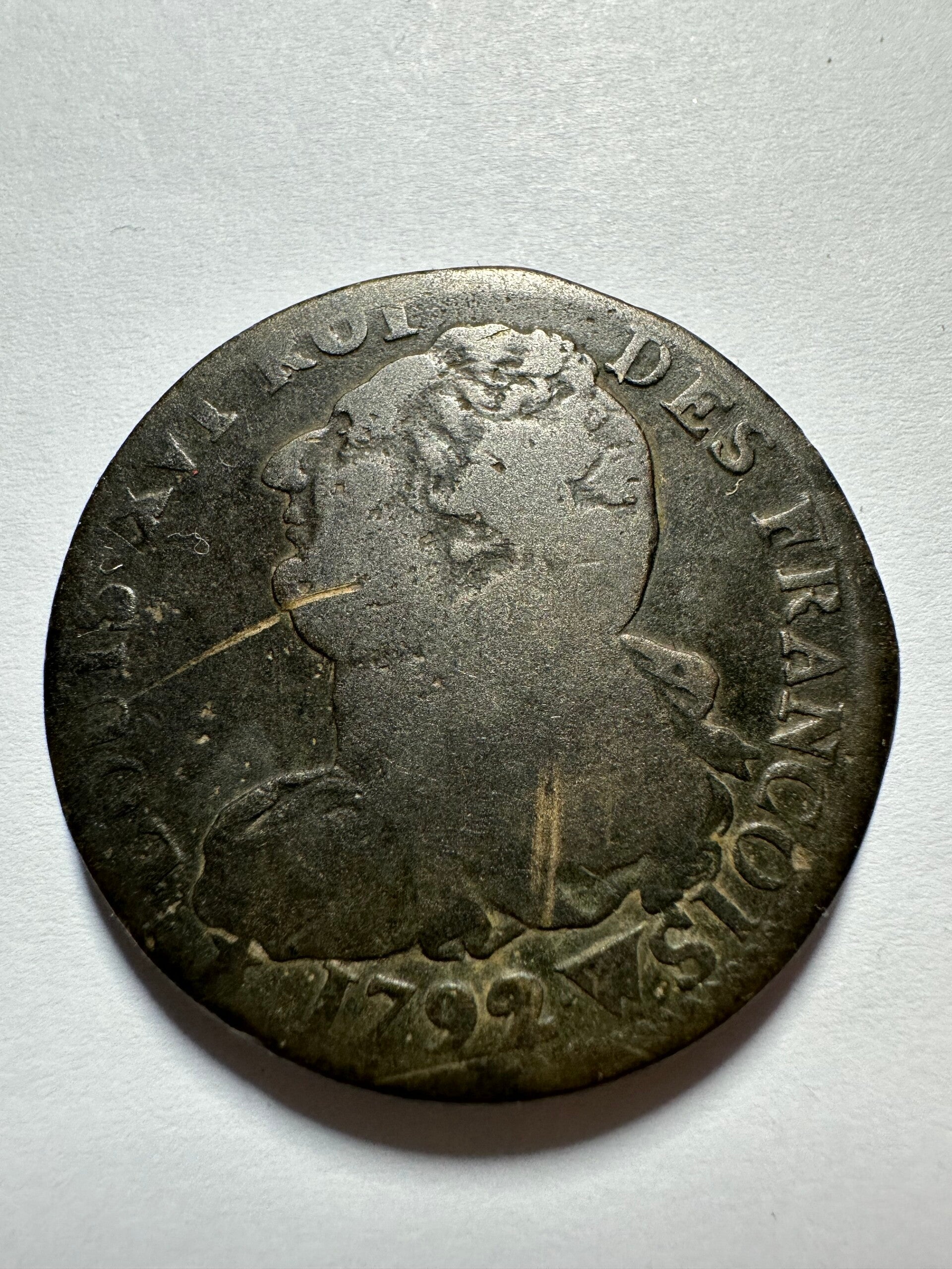 Louis XVI – 2 sols au faisceau 1792 W Lille – Révolution française