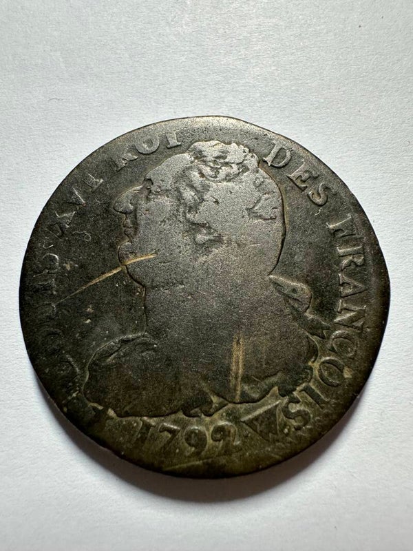 Louis XVI – 2 sols au faisceau 1792 W Lille – Révolution française