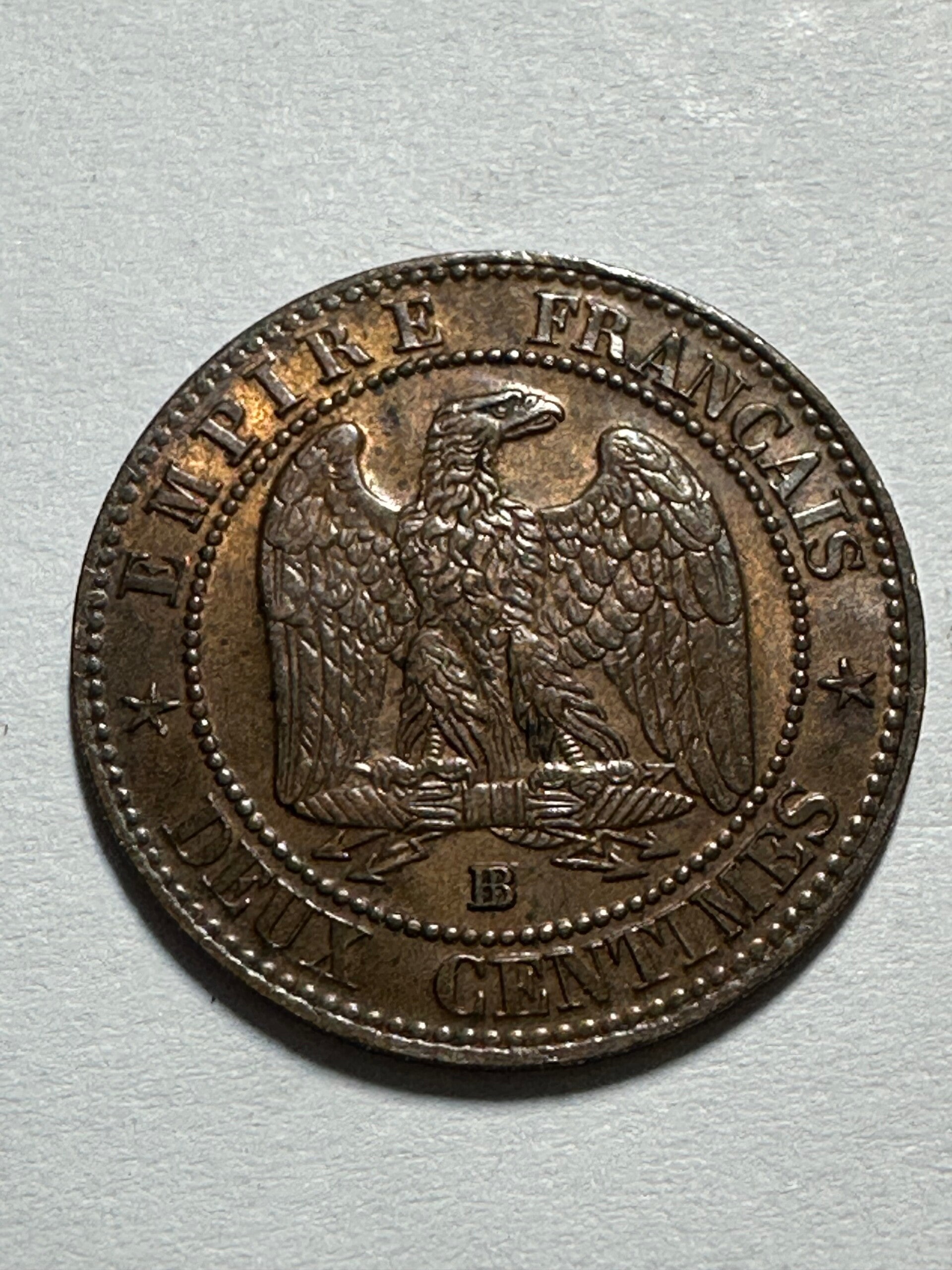 2 centimes Napoléon III 1862 gros BB Strasbourg – F.108A/5 – TTB