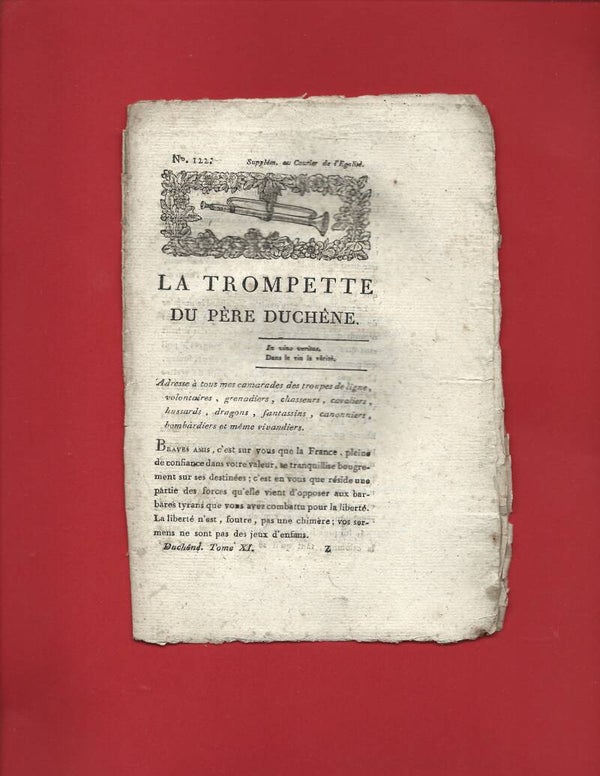 [RÉVOLUTION FRANÇAISE] — LA TROMPETTE DU PÈRE DUCHÊNE N° 1227 RARE