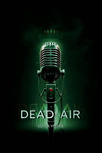 Dead Air book cover showing a glowing vintage microphone on a dark green background