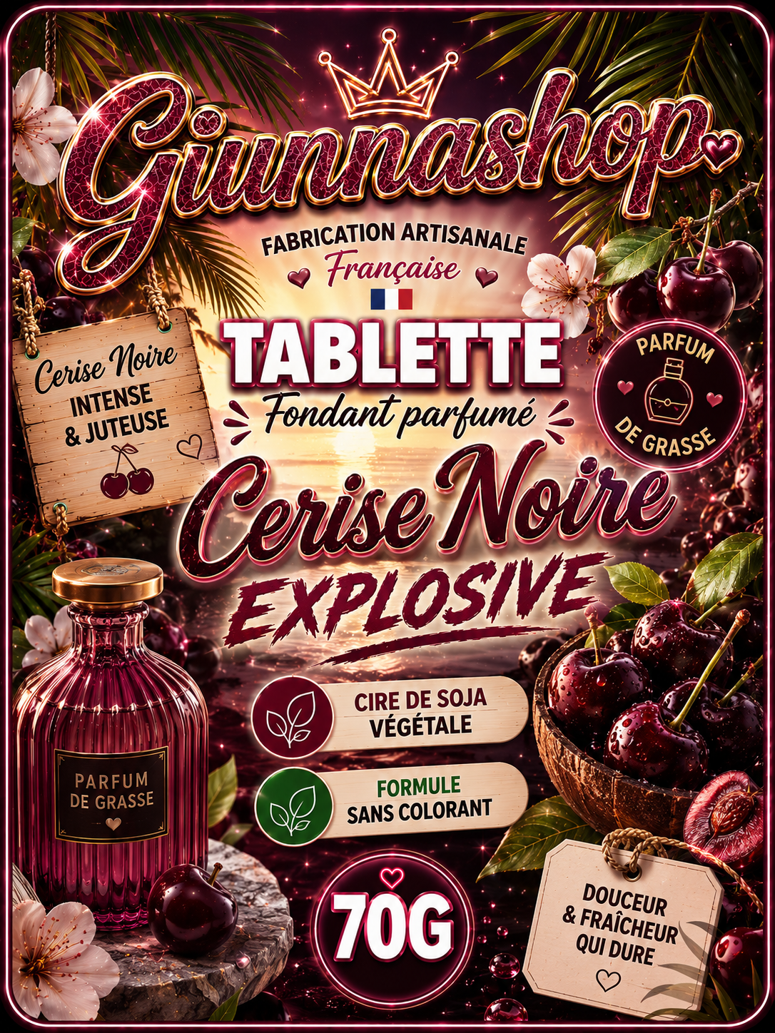 Tablette Cerise noir explosive