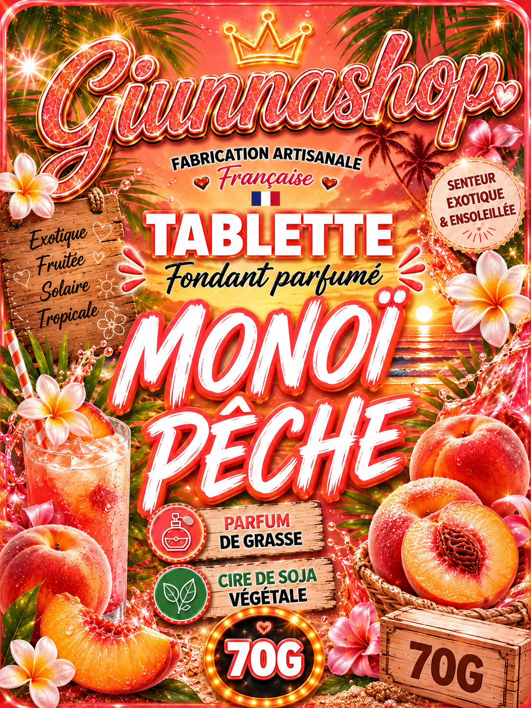 Tablette monoï pêche