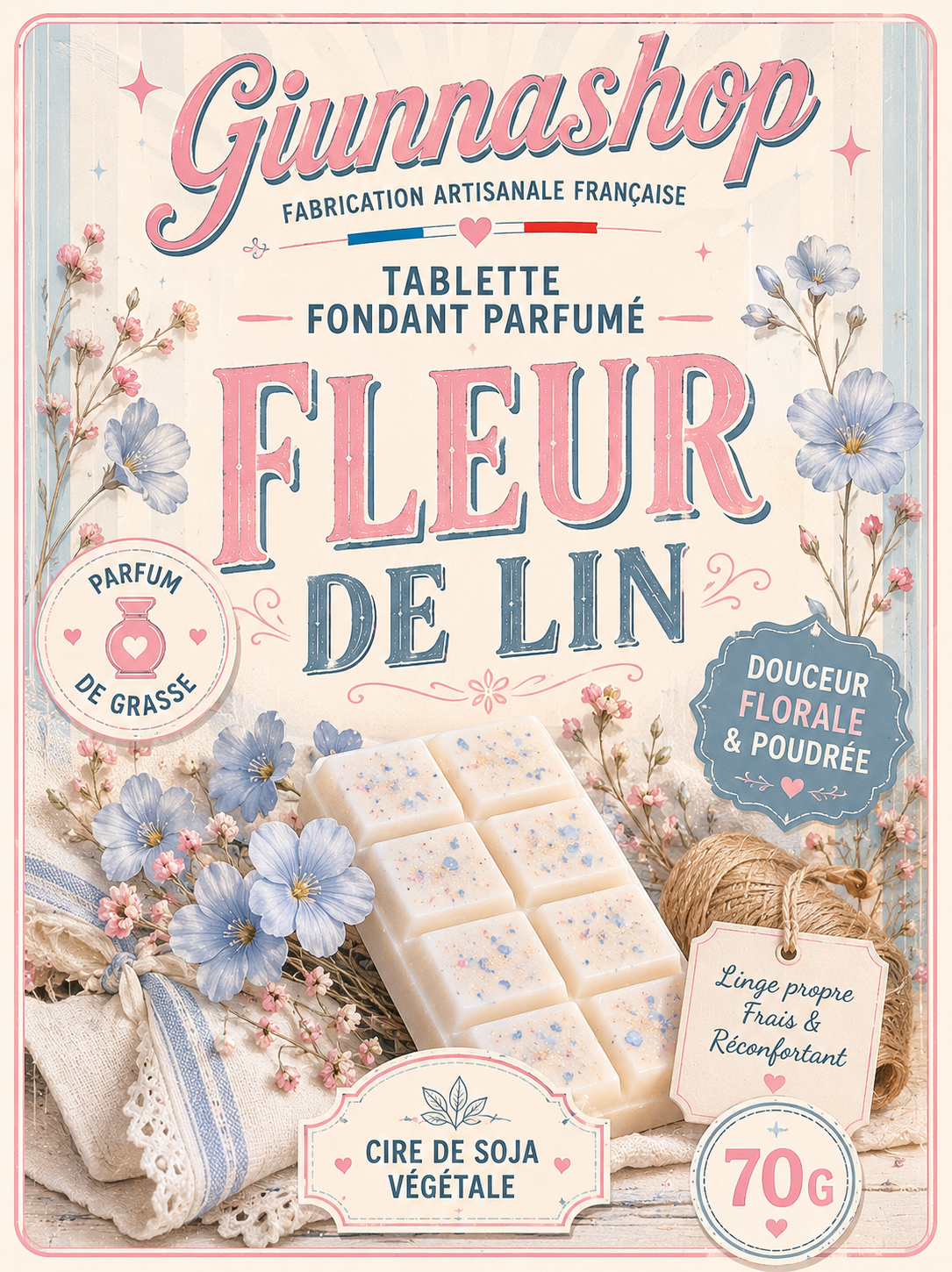 Tablette fleur de lin