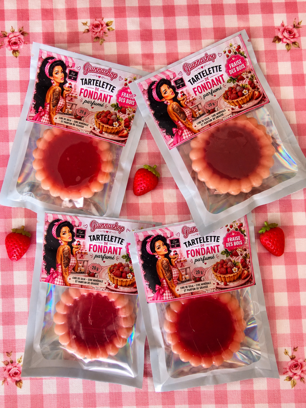 Tartelette Fondant Parfumé Fraise des Bois 🍓 – 20 g | Cire de Soja & Cire Minérale