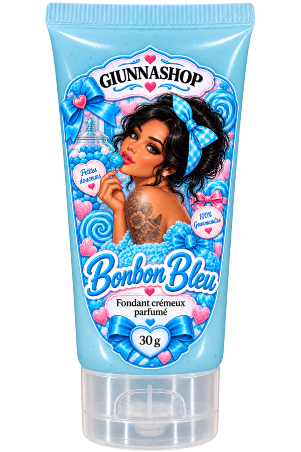 Fondant crémeux bonbon bleu