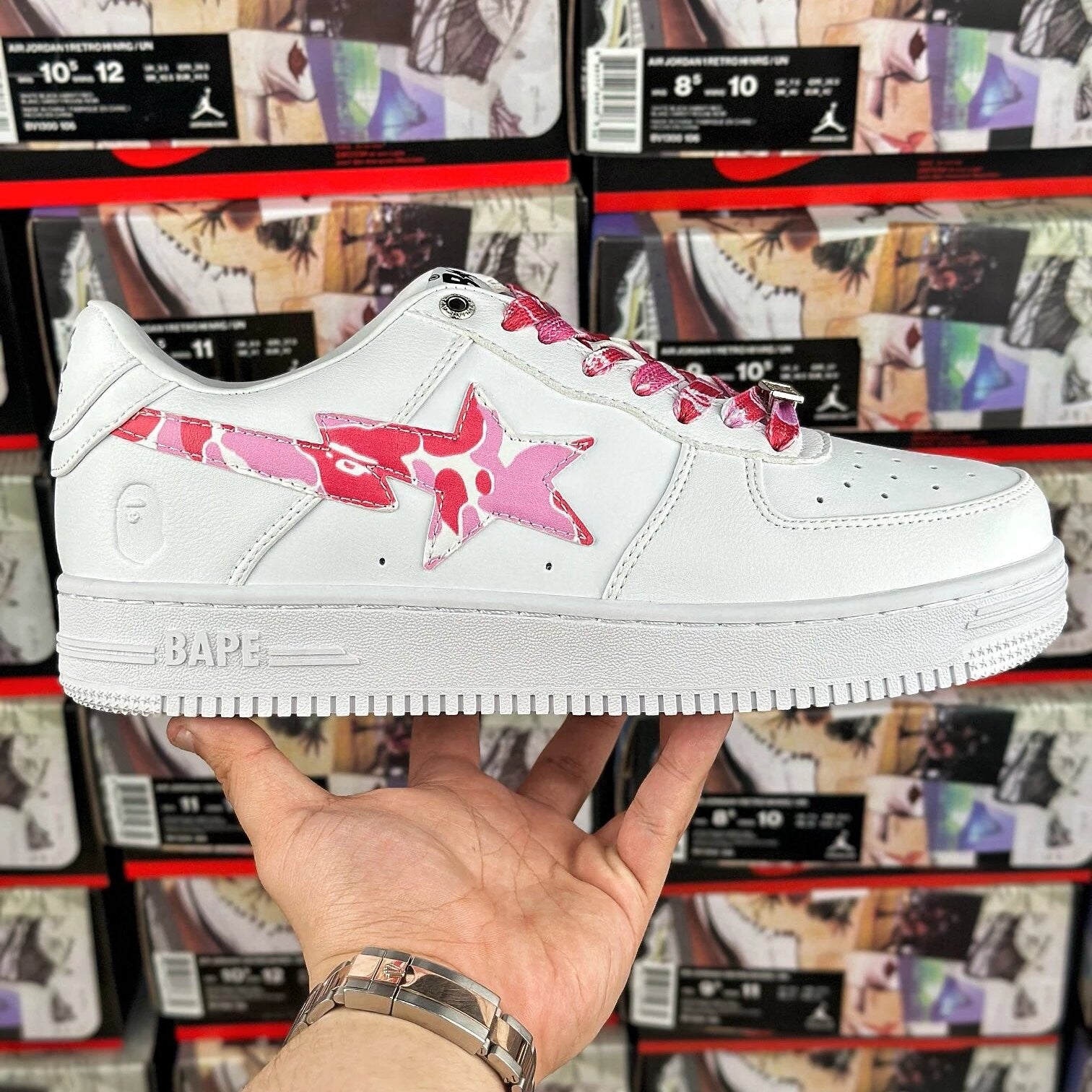 Bapesta white powder camouflage