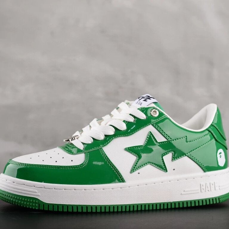 Bapesta White and green