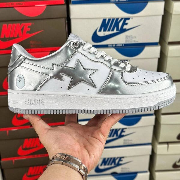 Bapesta liquid silver