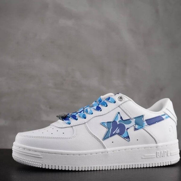 Bapesta White and blue camouflage