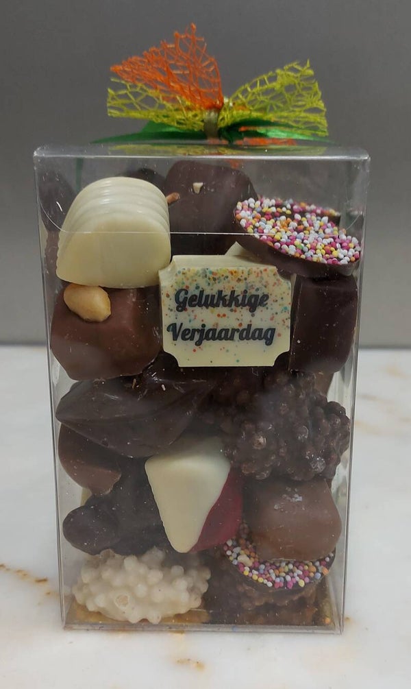 mixdoos 8x8x13 met tekstpraline