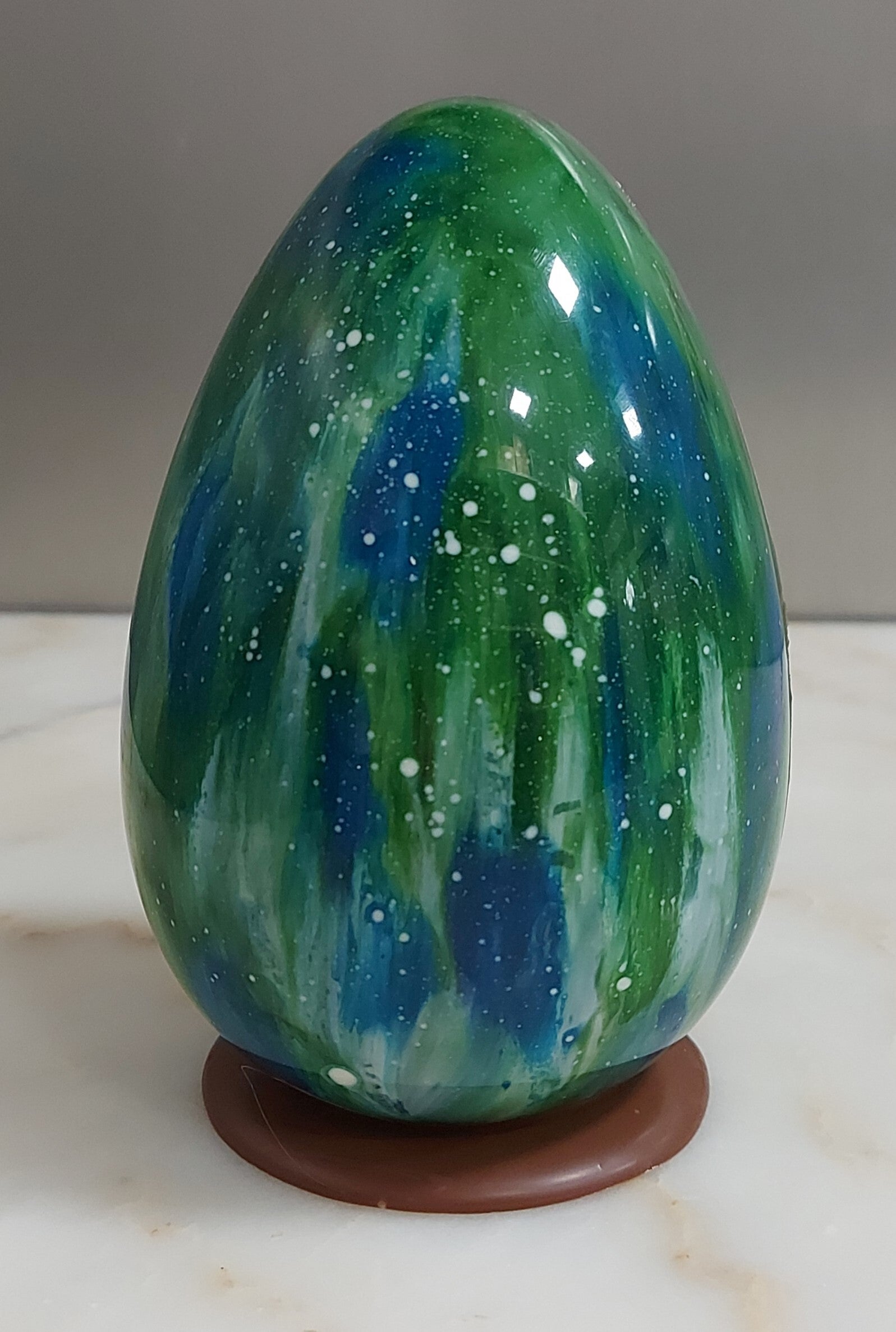 luxe ei gestreept groen, blauw, wit