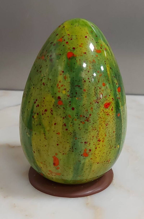 luxe ei gestreept groen, geel