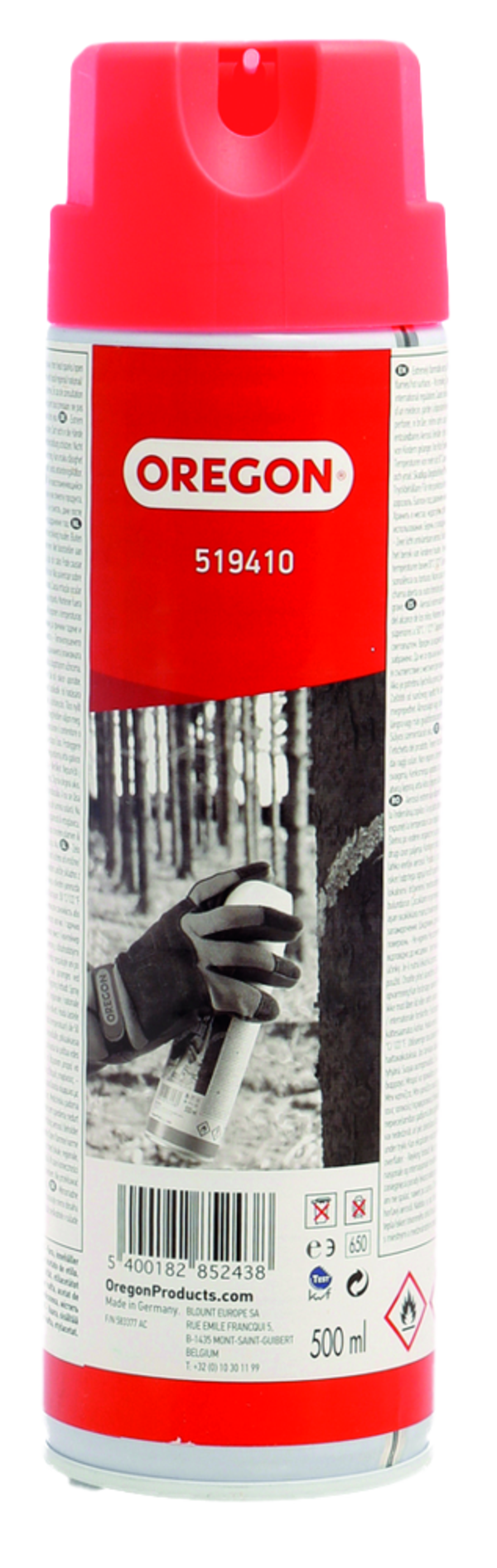 Spray de marquage forestier rouge, vert, orange, blanc, jaune, bleu ou rose, fluorescent, bonbonne à 500 ml