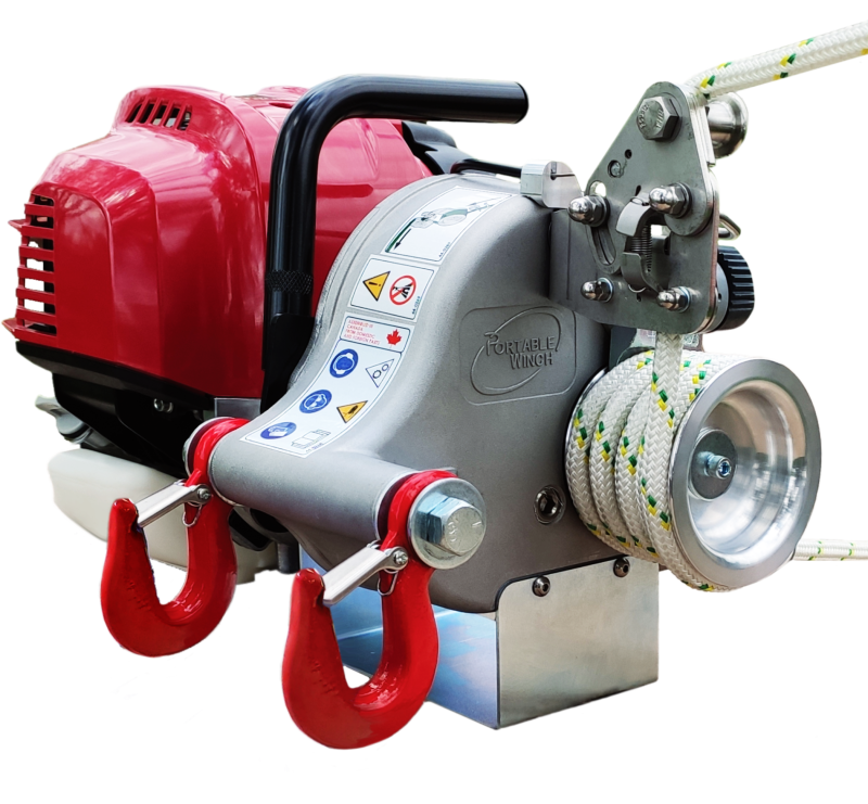 PORTABLE WINCH PCW4000 Treuil de tirage HONDA GX50 avec élingue ronde