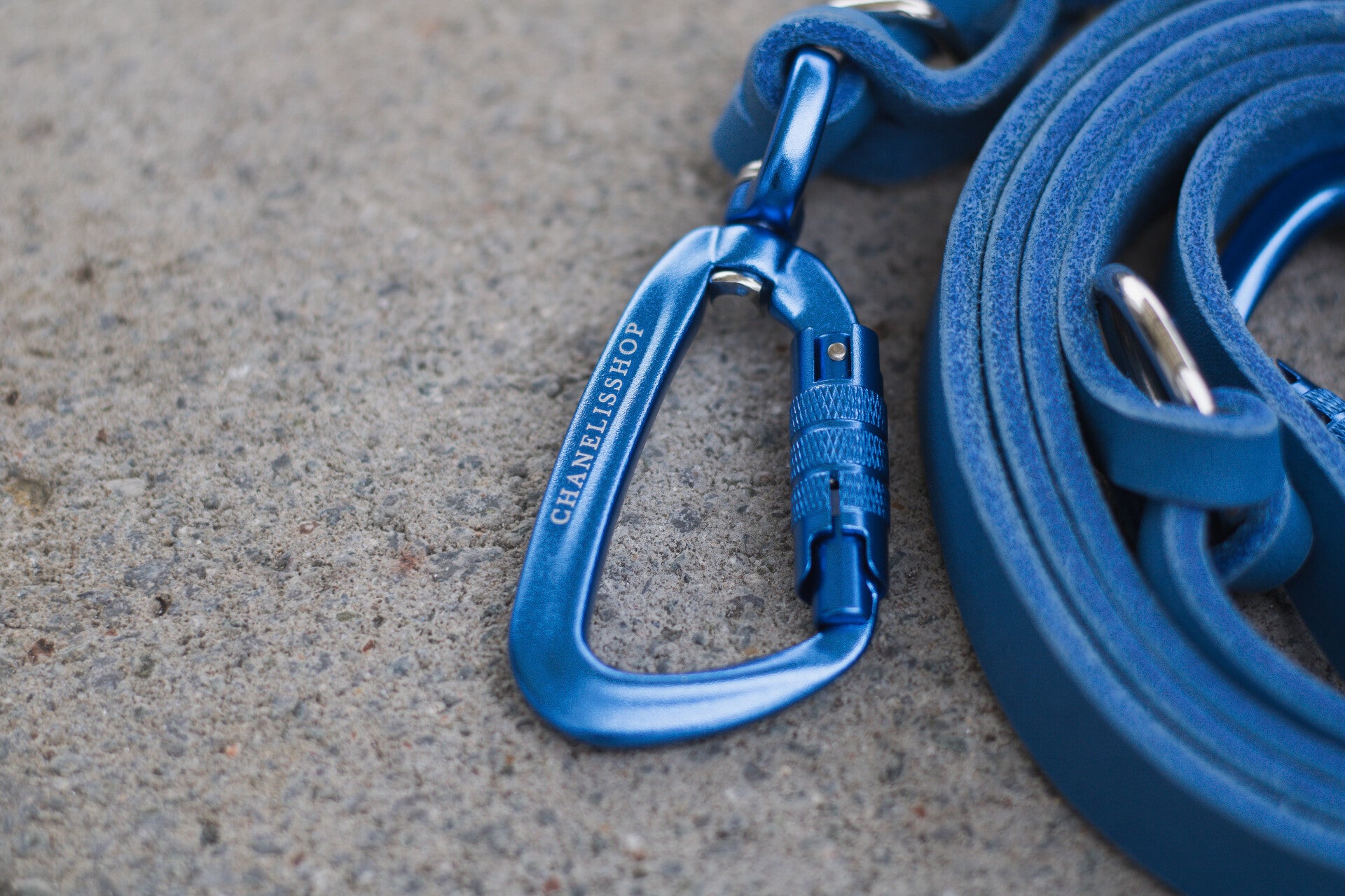 Fettleder Leine Blau