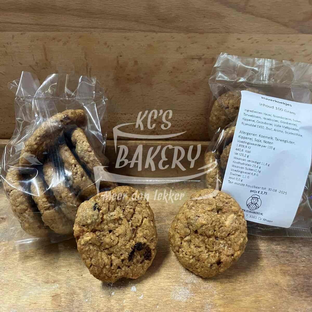 Haverkoeken met Hazelnoot, Chocolade en Cranberry 100 gram