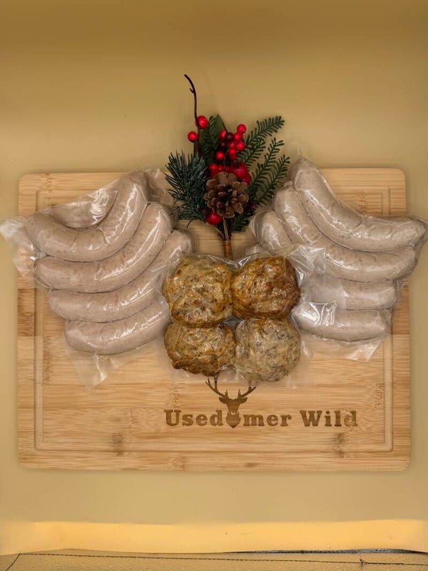 Wildes Grillpaket – 4x Wildbratwurst, 4x Käse-Spinat Wurst & 4x Wildfrikadellen Wildbratwurst online sicher kaufen