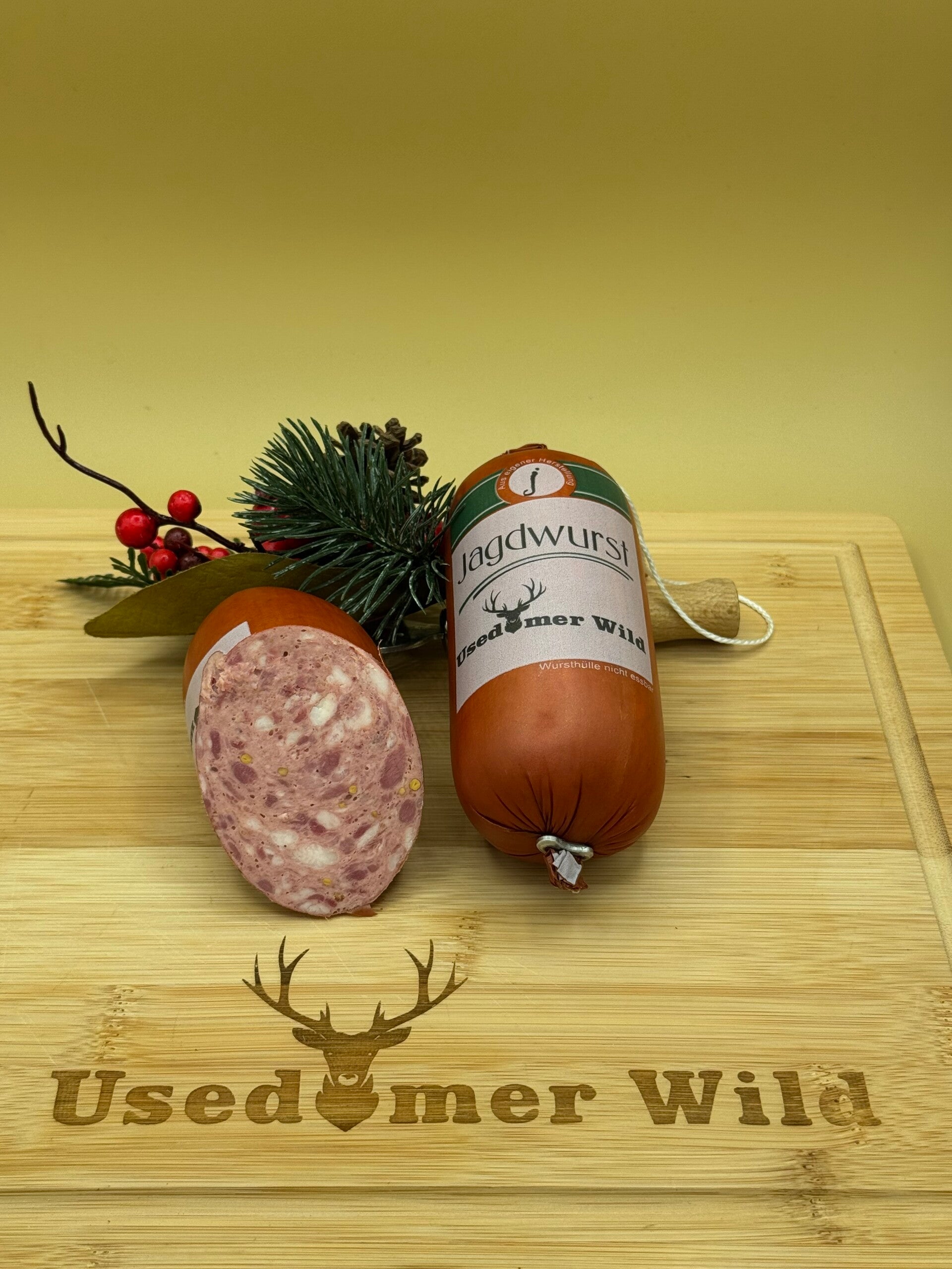Wildjagdwurst im Darm – rustikale Wildwurst aus eigener Herstellung ca 290g