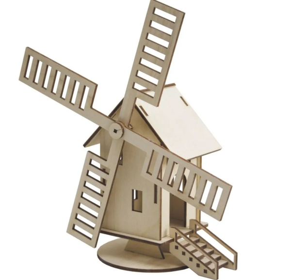Houten bouwset: Windmolen 'Hollands'